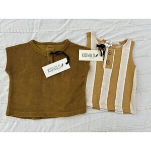 KIDWILD Bundle of 2‎ Shirts, Organic Cotton, Natural Baby, Size 0-3 Months